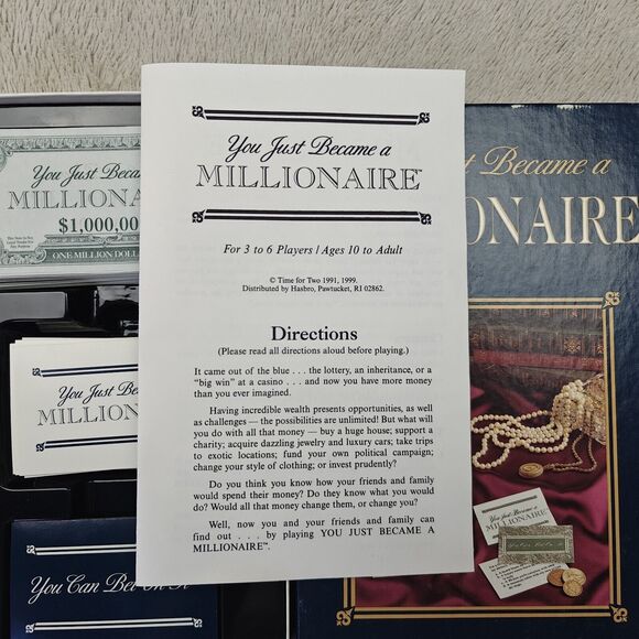 Vintage You Just Became A Millionaire Game Hasbro 1999 Full Complete - Picture 2 of 5